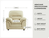 Florence Cream Leather Armchair