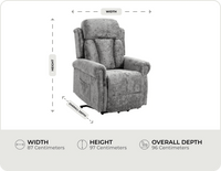 Derby Grey Fabric Rise & Recline Mobility Chair measurements