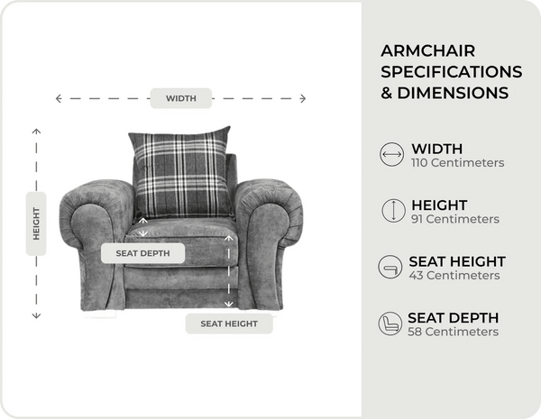 Florence Scatter Grey Fabric Armchair