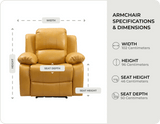 York Leather Mustard Manual Recliner Armchair