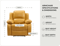 York Leather Mustard Manual Recliner Armchair