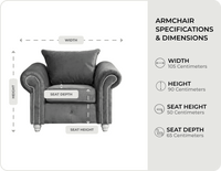 Haven Grey Fabric Velvet Armchair - Sofa-Direct