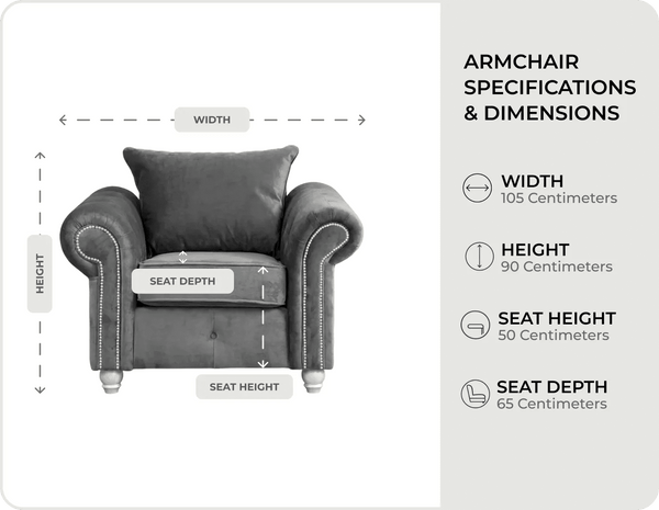 Haven Grey Fabric Velvet Armchair - Sofa-Direct