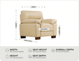 Dalmore Genuine Leather Cream Armchair measurement 


