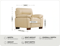 Dalmore Genuine Leather Cream Armchair measurement 



