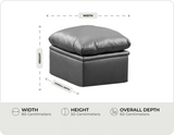 Florence Grey Leather Footstool measurement