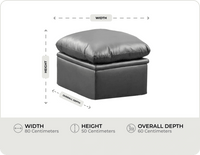 Florence Grey Leather Footstool measurement
