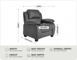Veloura Grey Leather Armchair measurement
