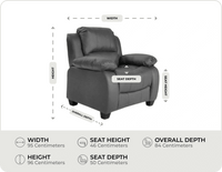 Veloura Grey Leather Armchair measurement