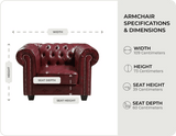 Chesterfield Red Leather Antique Armchair - Sofa-Direct