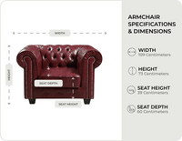 Chesterfield Red Leather Antique Armchair - Sofa-Direct