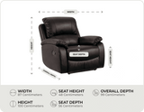 Serano Brown Leather Manual Recliner Armchair  measurements
