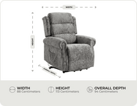 Cambridge Grey Fabric Rise & Recline Mobility Chair measurements