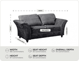Cotswold Grey Fabric 2 Seater Sofa measurements