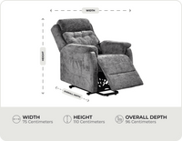 Oliver Grey Fabric Rise & Recline Mobility Chair measurement