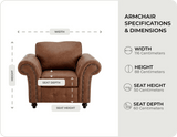 Savile Tan Suede Armchair
