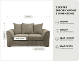 Oxford Caramel  Fabric 2 Seater Sofa