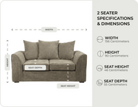 Oxford Caramel  Fabric 2 Seater Sofa