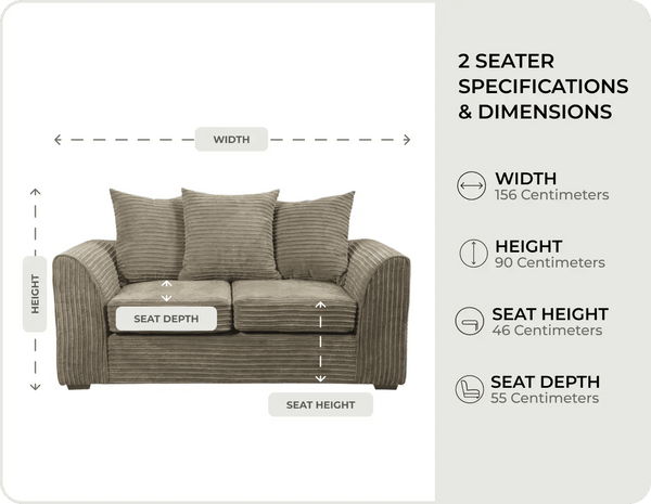 Oxford Caramel  Fabric 2 Seater Sofa