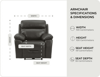 Milano Grey Leather Power Recliner Armchair