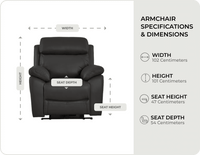 Torino Genuine Leather Grey Electric Power Recliner Armchair