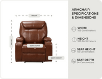 Cinemax Tan Electric Leather Recliner Armchair With Two Cup Holders
