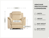 Martini Cream Leather Power Recliner Armchair