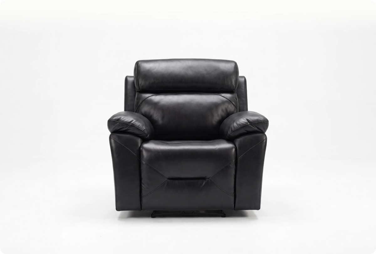 Milano Black Leather Electric Recliner Armchair