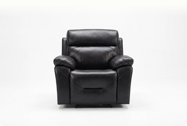 Milano Black Leather Electric Recliner Armchair
