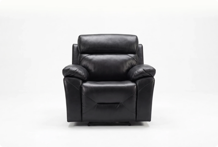 Milano Black Leather Electric Recliner Armchair