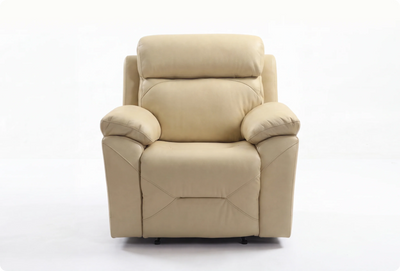 Milano Cream Leather Power Recliner Armchair