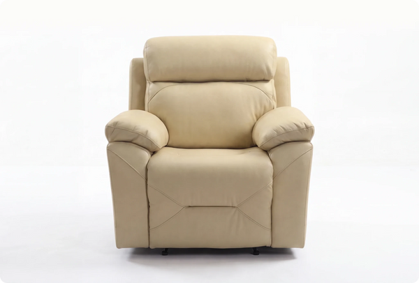 Milano Cream Leather Power Recliner Armchair