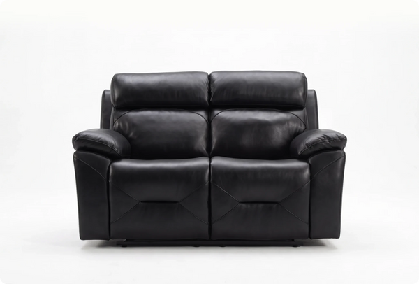 Milano Genuine Leather Black 2 Seater Sofa