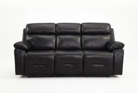 Milano Genuine Leather Black 3 Seater Sofa