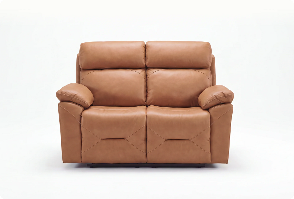 Milano Genuine Leather Caramel 2 Seater Sofa