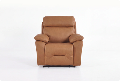 Milano Genuine Leather Caramel Electric Power Recliner Armchair