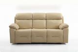 Milano Genuine Leather Cream 3 Seater Sofa