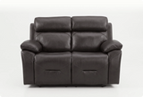 Milano Genuine Leather Grey 2 Seater Sofa
