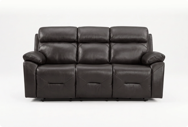 Milano Genuine Leather  Grey 3 Seater Sofa