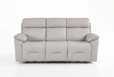 Milano Genuine Leather Light Grey 3 Seater Sofa