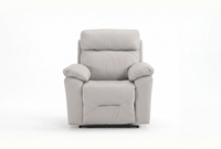 Milano Genuine Leather Light Grey Armchair