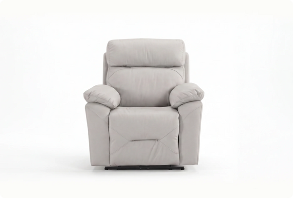 Milano Genuine Leather Light Grey Armchair