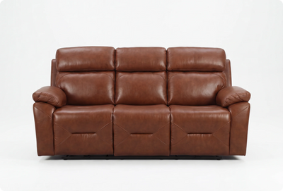 Milano Genuine Leather Tan Electric Power Recliner 3 Seater