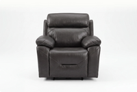 Milano Grey Leather Power Recliner Armchair