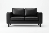 Nova Black Leather 2 Seater Sofa