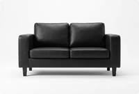 Nova Black Leather 2 Seater Sofa
