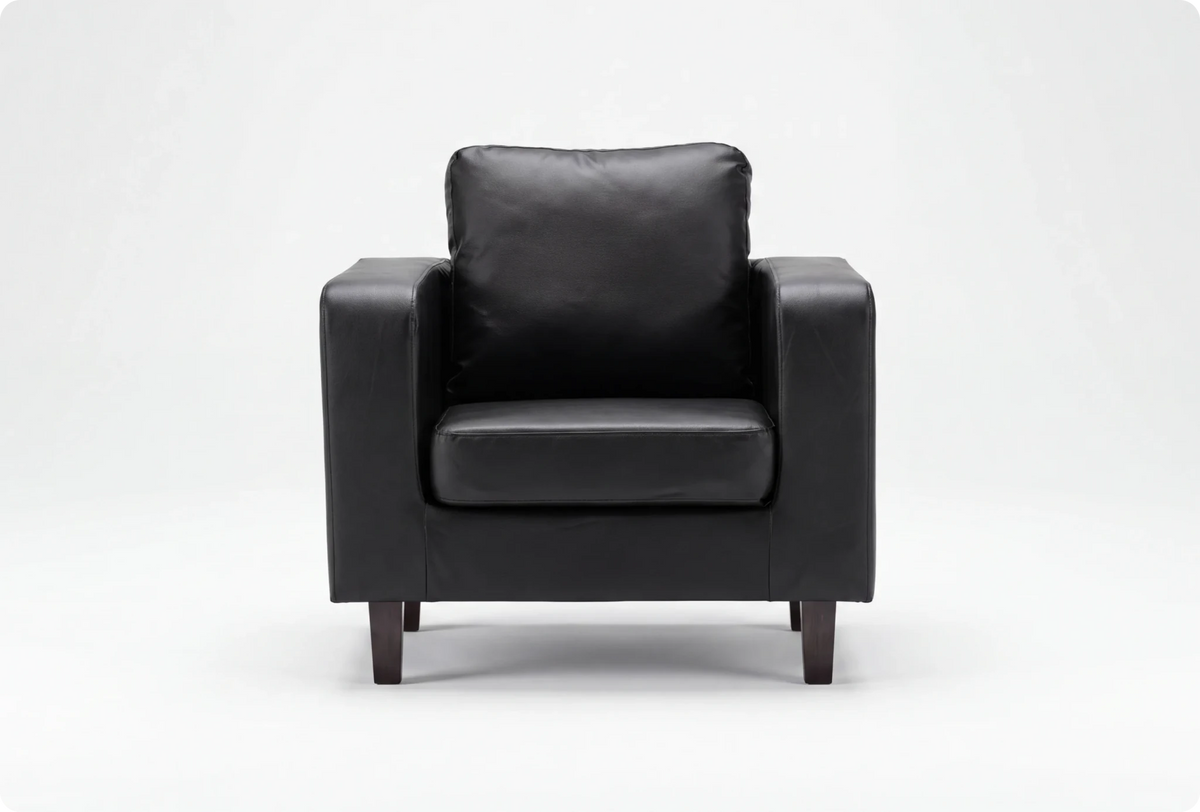 Nova Black Leather Armchair
