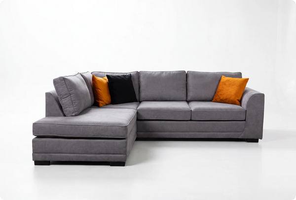 Orka Sofa Grey Fabric Left Hand Corner Sofa