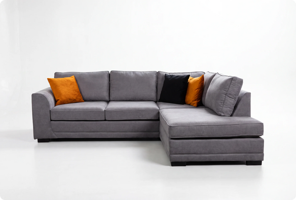 Orka Sofa Grey Fabric Right Hand Corner Sofa