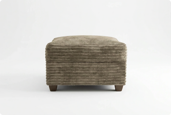 Oxford Grey Fabric Footstool